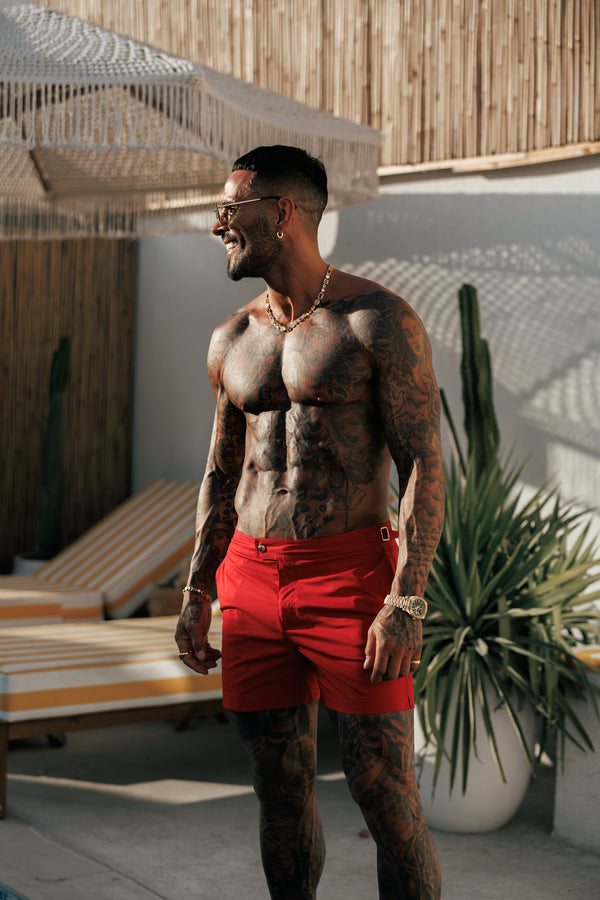 Father Sons Red / Gold Swim Shorts - FSN226