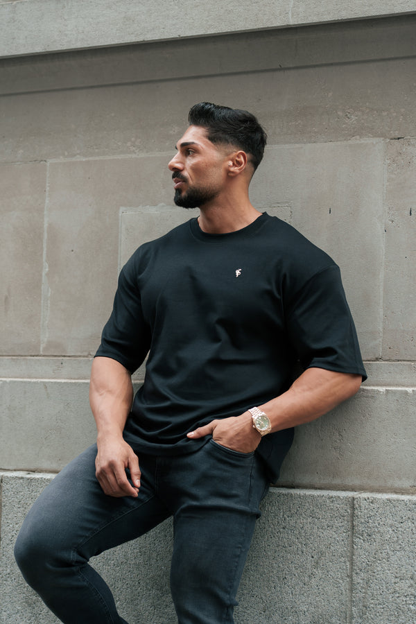 Father Sons Classic Black / Gold Oversized Crew T Shirt - FSH1373