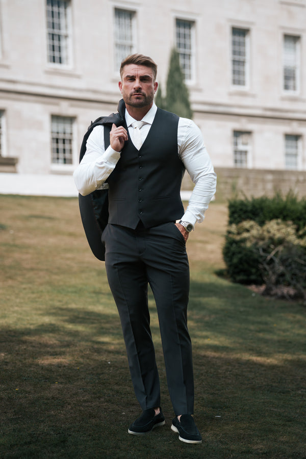 Father Sons Relaxed Formal Black Stretch Trousers - FSTR020 RELAXED