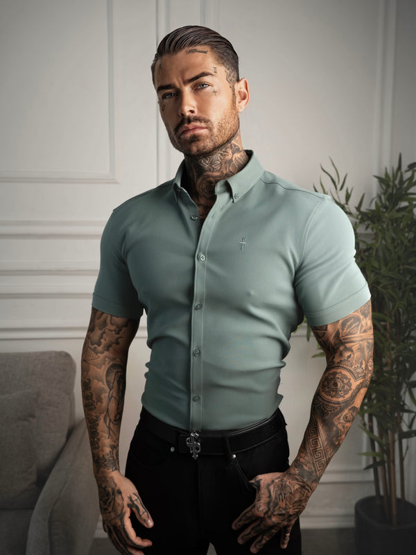 FS Super Slim SS Olive Scuba with Button Down Collar - FS1190