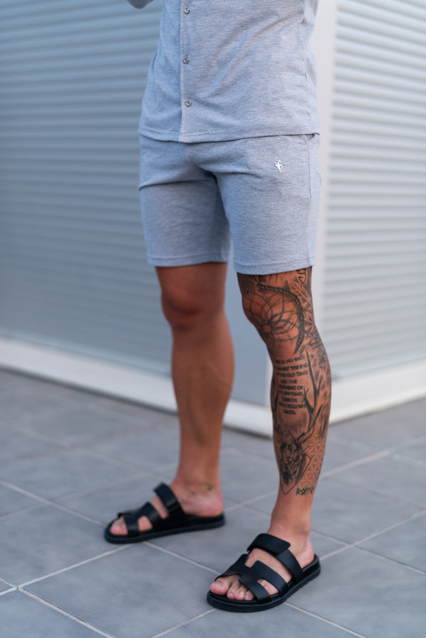 Father Sons Light Grey Pique Shorts - FSH1361