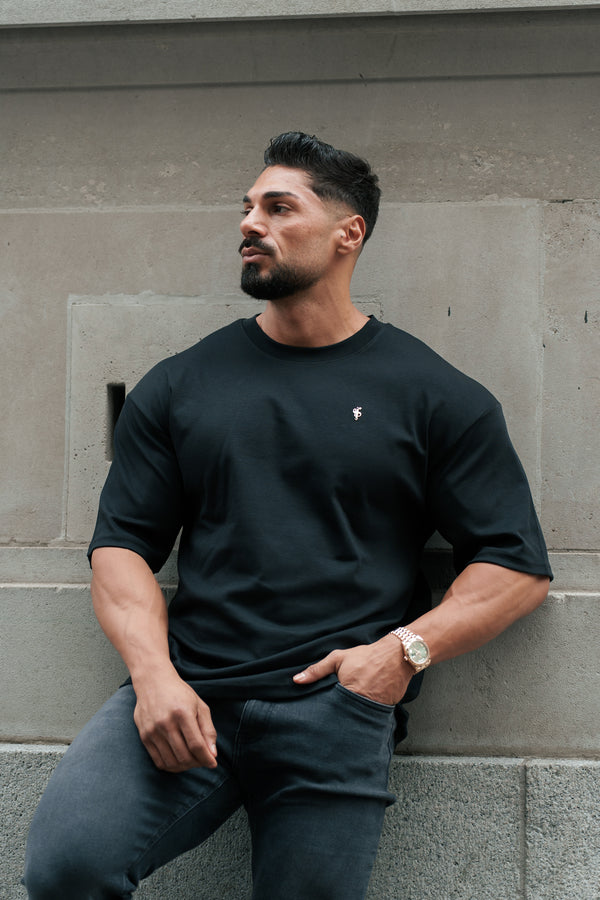 Father Sons Classic Black / Gold Oversized Crew T Shirt - FSH1373