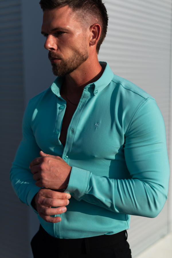 FS Super Slim LS New Mint Scuba with Button Down Collar - FS1116