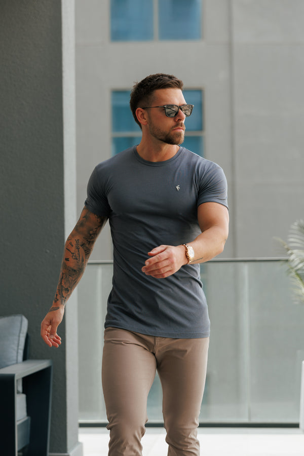 Father Sons Charcoal / Silver Bamboo Crew T Shirt - FSH1212