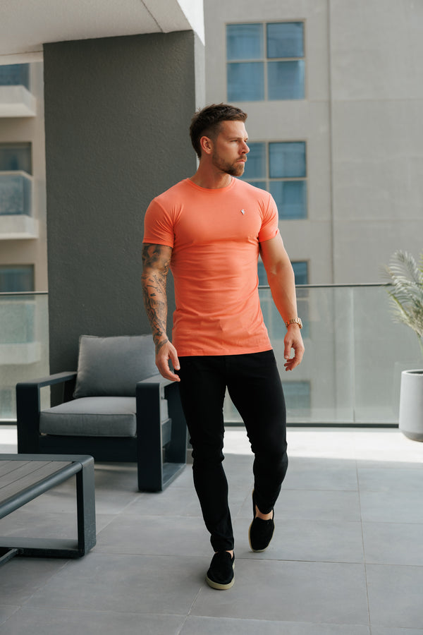 Father Sons Salmon / Silver Bamboo Crew T Shirt - FSH1216