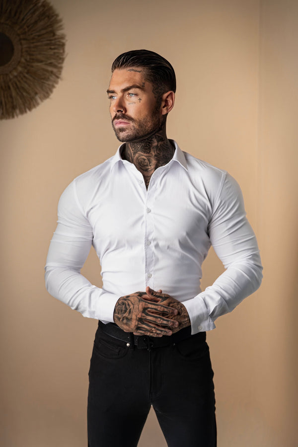 Father Sons Super Slim Stretch Classic White No Embroidery - FS877