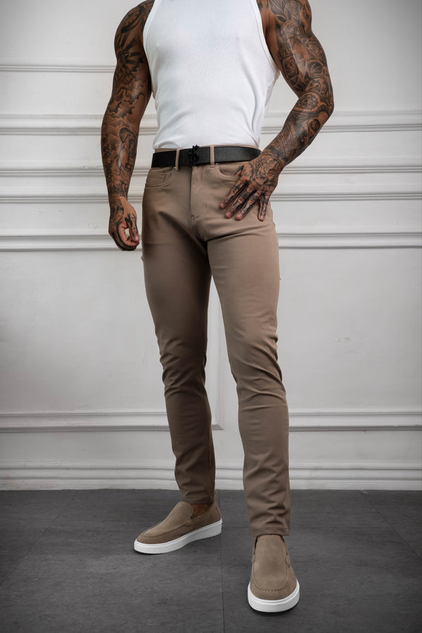 Father Sons Ultra Stretch Taupe Relaxed Jeans - FSJEAN014