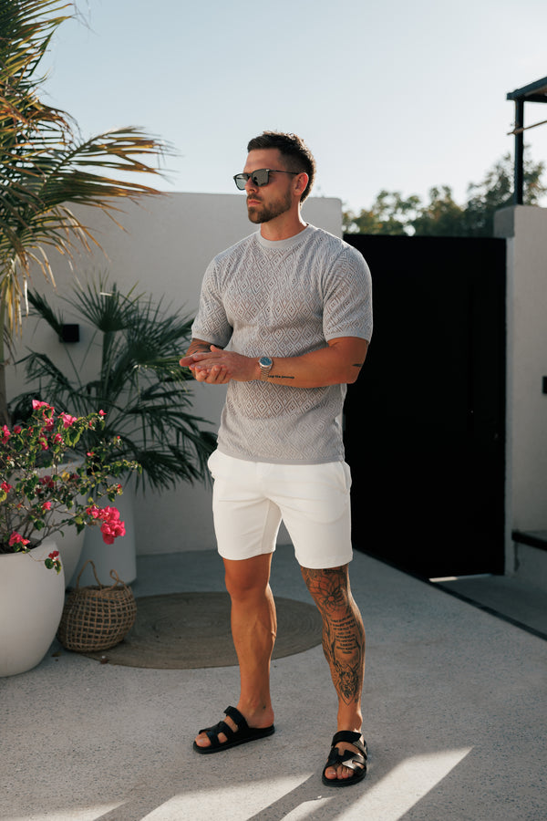 Father Sons Crochet Crew T-Shirt Cop Grey Short Sleeve - FSJ093