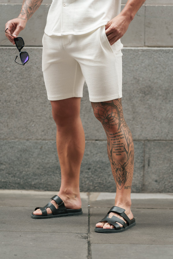 Father Sons Jersey Cord White Shorts - FSR011