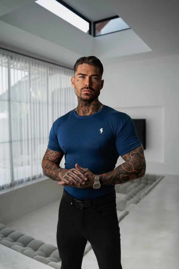 Father Sons Caribbean Blue Slub Crew T-Shirt - FSH1379