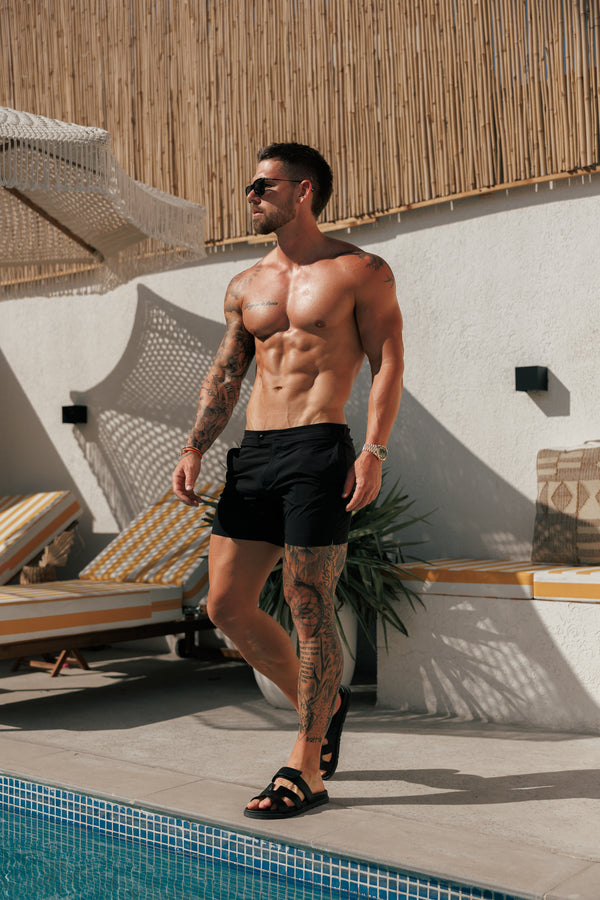 Father Sons Black / Black Swim Shorts - FSN222