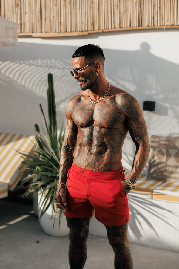 Father Sons Red / Gold Swim Shorts - FSN226