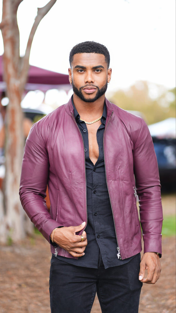 Father Sons Oxblood Lambs Leather Jacket - FSH257