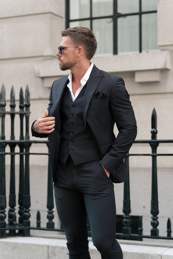 Father Sons Slim Formal Black Stretch Trousers - FST037