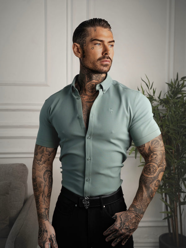 FS Super Slim SS Olive Scuba with Button Down Collar - FS1190