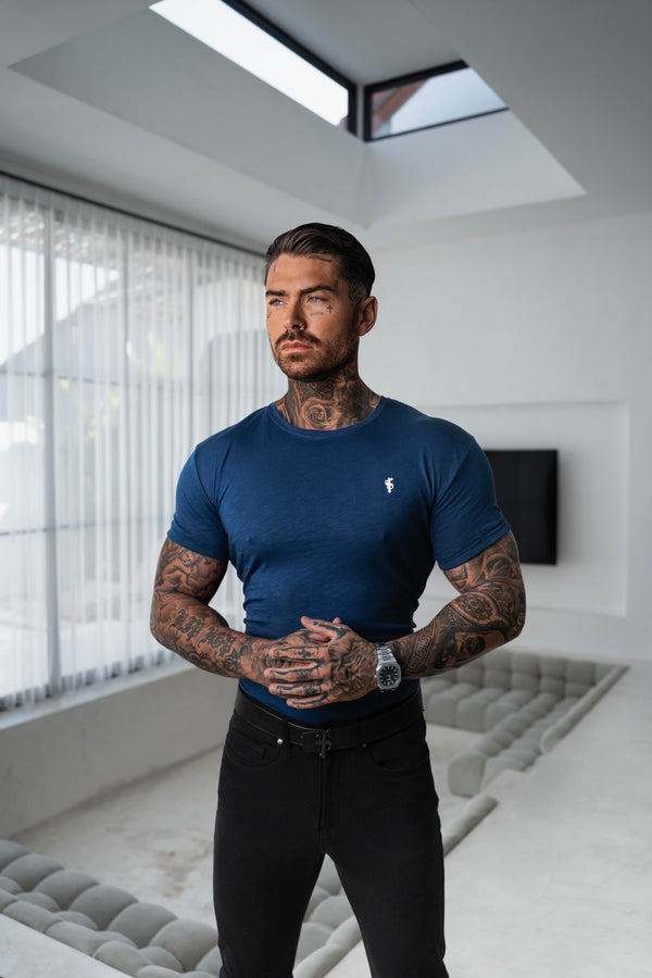 Father Sons Caribbean Blue Slub Crew T-Shirt - FSH1379