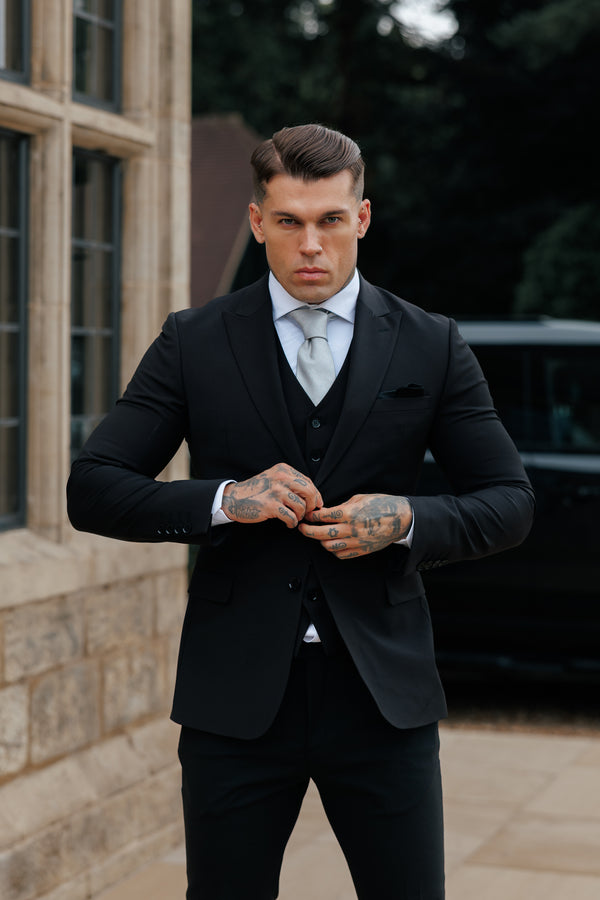 Father Sons Slim Formal Suit Jacket Black - FSJKT011