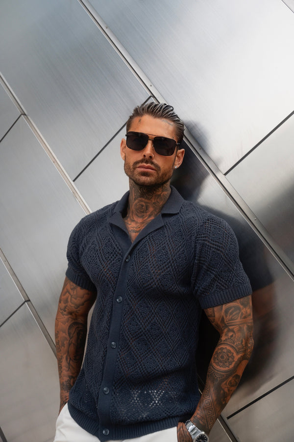 Father Sons Crochet Shirt Gunpowder Short Sleeve - FSJ084