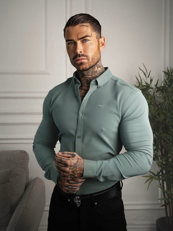 FS Super Slim LS Olive Scuba with Button Down Collar - FS1187