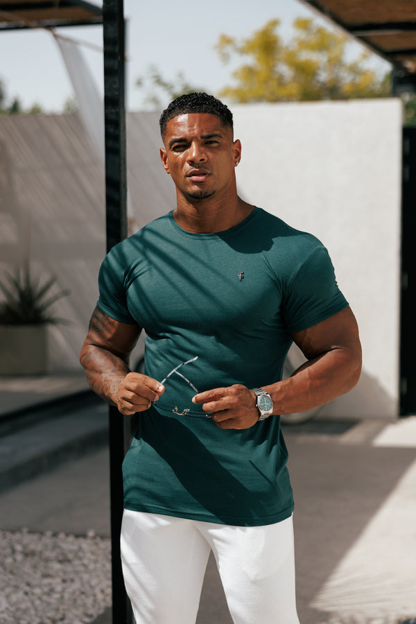 Father Sons Forest Green / Black Bamboo Crew T Shirt - FSH1213