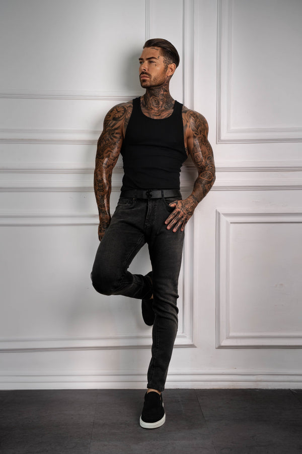 Father Sons Black Distressed Stretch Relaxed Jeans - FSJEAN018